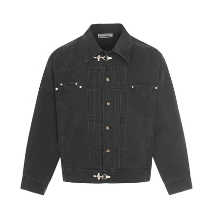 TALKLESSFASHION S / Khaki Jiayiku trendy brand 2026 new American retro high-quality heavy washed distressed denim jacket cargo jacket