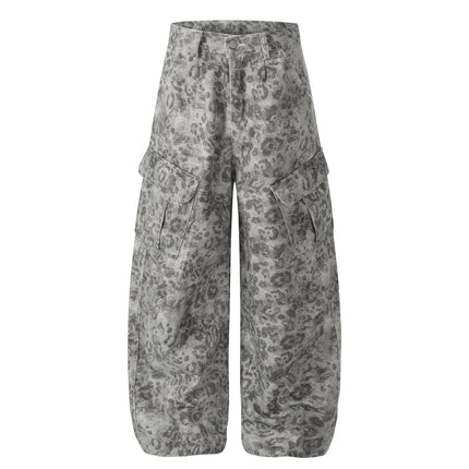 TALKLESSFASHION S / Leopard print EON 26 spring new spot American street trendy high street personality leopard print pattern design casual trousers men