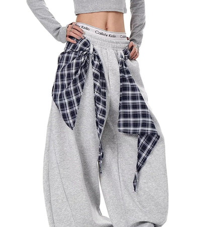 TALKLESSFASHION S / NK111 Slacks - Grey American ins style Korean trend corset slacks women's autumn loose drape dancing must-have jazz dance scimitar pants