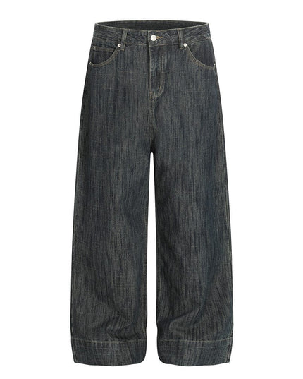 TALKLESSFASHION S / Nostalgic blue Retro Urban Denim Trousers