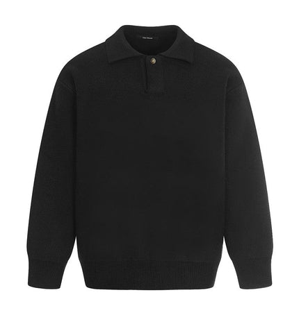 THETLSTUDIO S / Oatmeal MYC011 GXFortune Winter American Heavy Solid Color Polo Collar Sweater Men's and Women's High-End Loose Warm Top Trend
