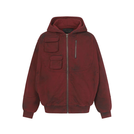 TALKLESSFASHION S / red Heavy Functional Pocket Hoodie