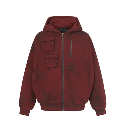 THETLSTUDIO S / red Heavy Functional Pocket Hoodie