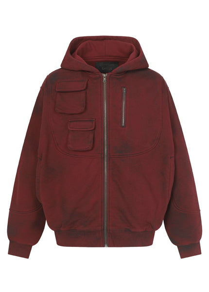 THETLSTUDIO S / red Heavy Functional Pocket Hoodie