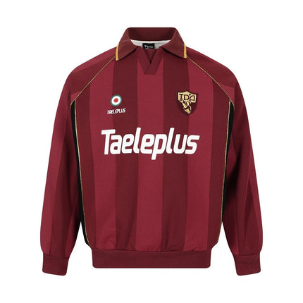 TALKLESSFASHION S / red Jiayiku Men's 2026 New American Jersey Striped Sporty Polo Shirt Lapel Sweatshirt Football Training Uniform
