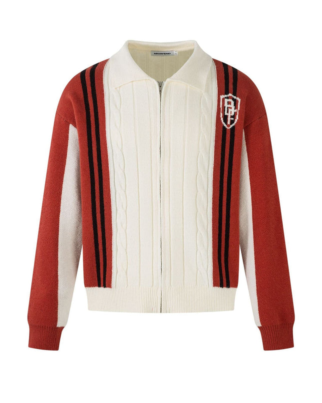 TALKLESSFASHION S / red Jiayiku men's clothing 2025 autumn new Korean lazy campus style striped knitwear motorcycle sweater base layer