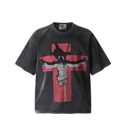 TALKLESSFASHION S Saint monogram-print vintage short-sleeved T-shirt