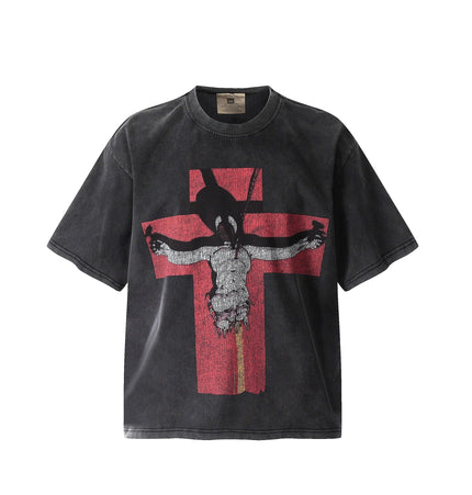 THETLSTUDIO S Saint monogram-print vintage short-sleeved T-shirt