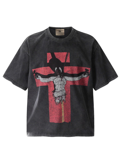 TALKLESSFASHION S Saint monogram-print vintage short-sleeved T-shirt