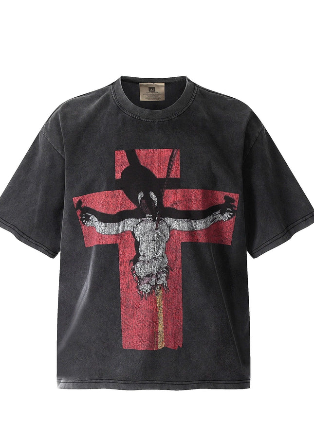 TALKLESSFASHION S Saint monogram-print vintage short-sleeved T-shirt