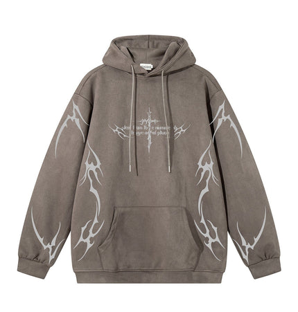 TALKLESSFASHION 棕色 / S Spark graphic design hoodie