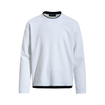 TALKLESSFASHION S / white EON 26 Spring New spot American retro simple versatile loose long sleeve T-shirt for men
