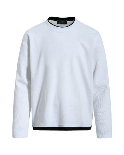 TALKLESSFASHION S / white EON 26 Spring New spot American retro simple versatile loose long sleeve T-shirt for men