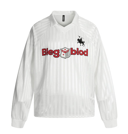 THETLSTUDIO S / white Jersey Campus Lapel Polo Sweatshirt