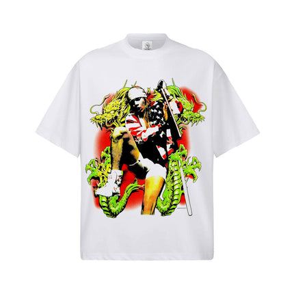 TALKLESSFASHION S / White short sleeve 2026 Cross-border Playboi Carti Summer Cotton Short Sleeve T-Shirt Men's American Crew Neck Dropped Shoulder Couple Short Sleeves