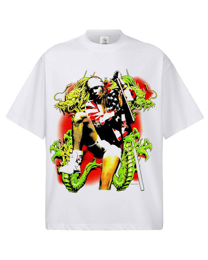 TALKLESSFASHION S / White short sleeve 2026 Cross-border Playboi Carti Summer Cotton Short Sleeve T-Shirt Men's American Crew Neck Dropped Shoulder Couple Short Sleeves