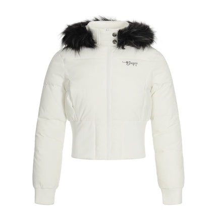 TALKLESSFASHION S / white waist slimming short jacket