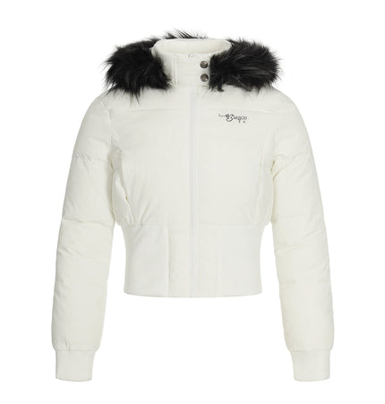 TALKLESSFASHION S / white waist slimming short jacket