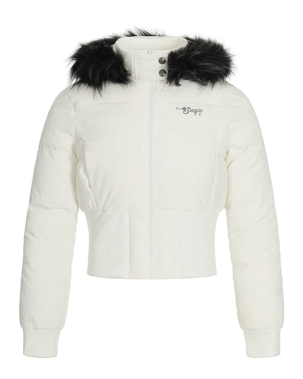 TALKLESSFASHION S / white waist slimming short jacket