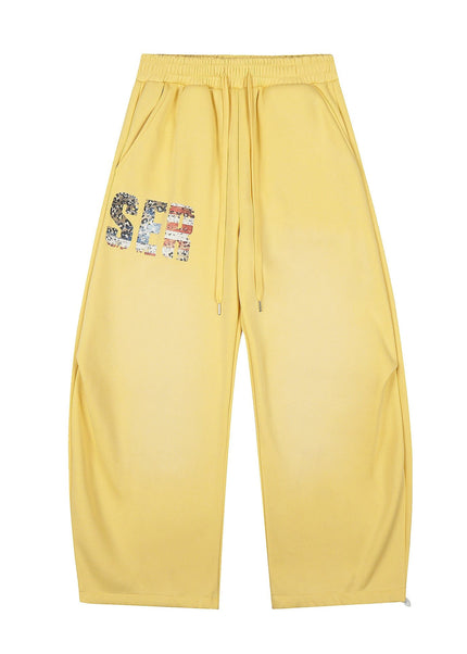 THETLSTUDIO S / yellow Fleece Retro Scimitar Wide-Leg Pants