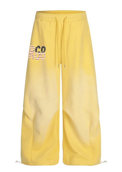 THETLSTUDIO S / yellow Jiayiku trendy brand 2025 winter fleece sweatpants, American retro scimitar pants, sweatpants, men's and women's loose wide-leg pants