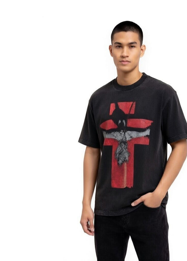 TALKLESSFASHION SAINT Monogram-Print Vintage T-Shirt