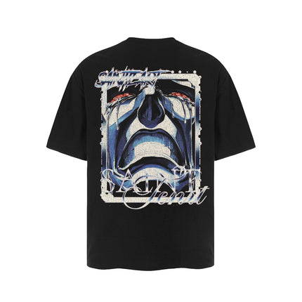 TALKLESSFASHION SAINT vintage Short Sleeve T-Shirt High Street Loose Male and Female Couples 2025SS Hip Hop