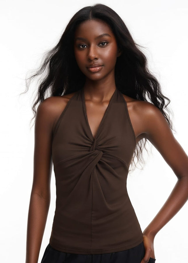 TALKLESSFASHION SHIYIYUE hot girl kink halterneck sleeveless top women's summer backless sexy design American camisole