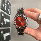 Silver black red