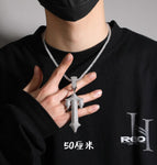 Silver pendant + 50 cm single row diamond chain