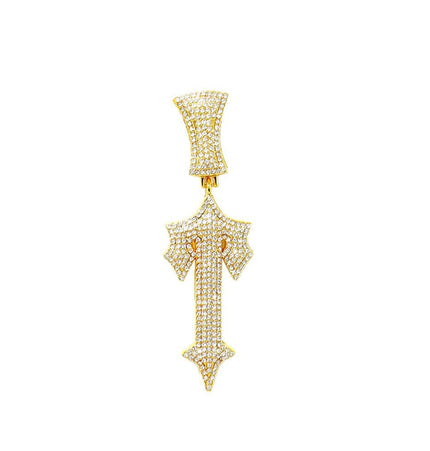 TALKLESSFASHION Single pendant (gold) MS Sword Cuban Chain American Hip Hop Diamond Full Diamond Trend Hiphop Rap Rap Premium Pendant Men's Necklace
