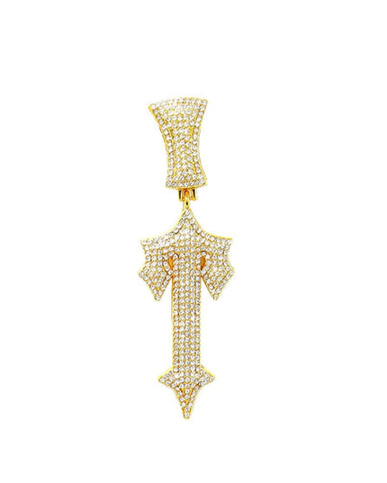 TALKLESSFASHION Single pendant (gold) MS Sword Cuban Chain American Hip Hop Diamond Full Diamond Trend Hiphop Rap Rap Premium Pendant Men's Necklace