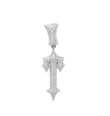 TALKLESSFASHION Single pendant (silver) MS Sword Cuban Chain American Hip Hop Diamond Full Diamond Trend Hiphop Rap Rap Premium Pendant Men's Necklace
