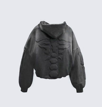 TALKLESSFASHION Skeleton Embroidered Hooded