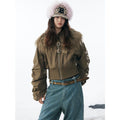 TALKLESSFASHION Slimming Fur Collar Padded Jacket
