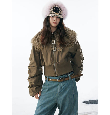 THETLSTUDIO Slimming Fur Collar Padded Jacket