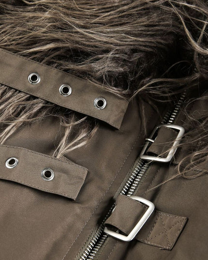 TALKLESSFASHION Slimming Fur Collar Padded Jacket