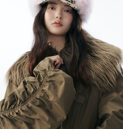 THETLSTUDIO Slimming Fur Collar Padded Jacket