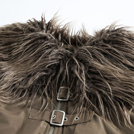 TALKLESSFASHION Slimming Fur Collar Padded Jacket