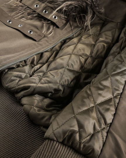 TALKLESSFASHION Slimming Fur Collar Padded Jacket