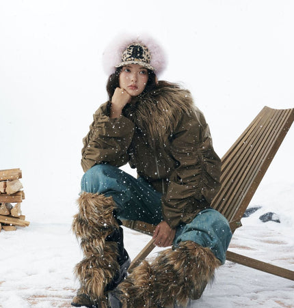 THETLSTUDIO Slimming Fur Collar Padded Jacket