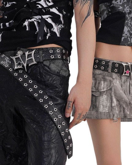 TALKLESSFASHION Spice girl punk heavy industry belt men and women rivets vintage y2k niche design personality fashion belt wasteland trend