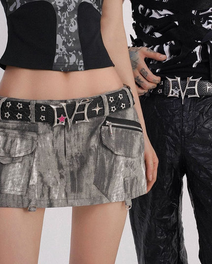 TALKLESSFASHION Spice girl punk heavy industry belt men and women rivets vintage y2k niche design personality fashion belt wasteland trend