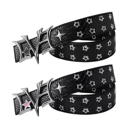 TALKLESSFASHION Spice girl punk heavy industry belt men and women rivets vintage y2k niche design personality fashion belt wasteland trend