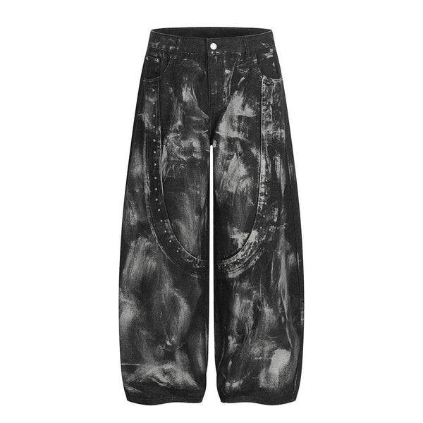 Splashed ink paint heavy industry jeans