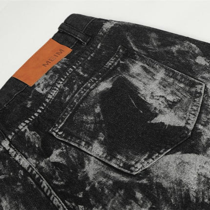 TALKLESSFASHION Splashed ink paint heavy industry jeans