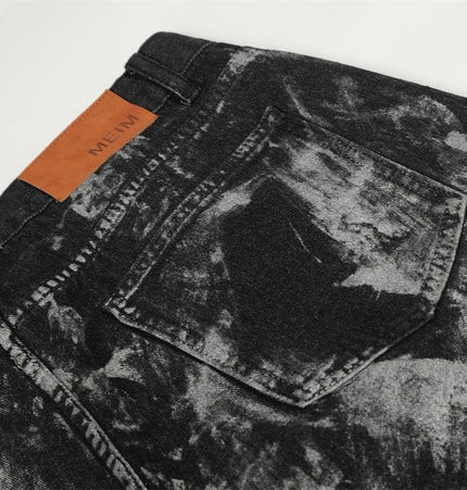 TALKLESSFASHION Splashed ink paint heavy industry jeans