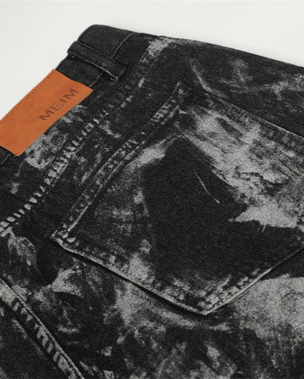 TALKLESSFASHION Splashed ink paint heavy industry jeans