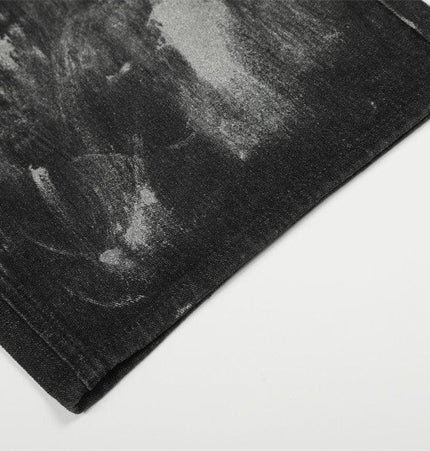 TALKLESSFASHION Splashed ink paint heavy industry jeans