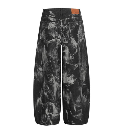 TALKLESSFASHION Splashed ink paint heavy industry jeans